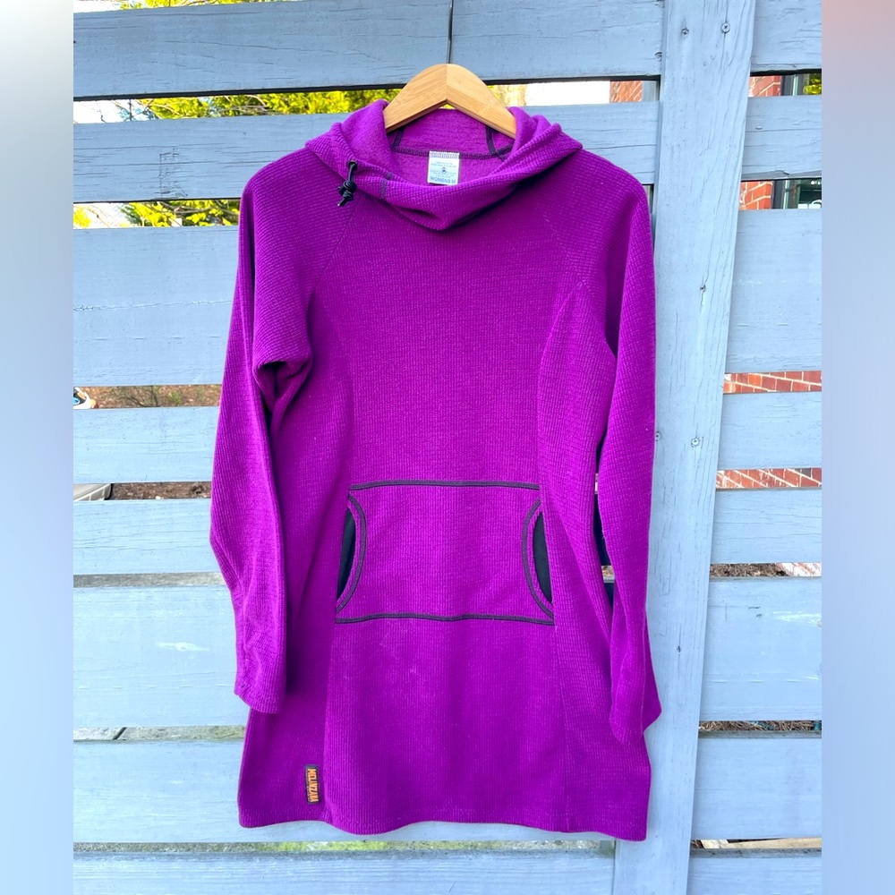 Purple Melanzana Micro-grid Fleece Dress
